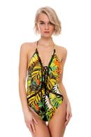 One-piece swimsuit with a cup compacted