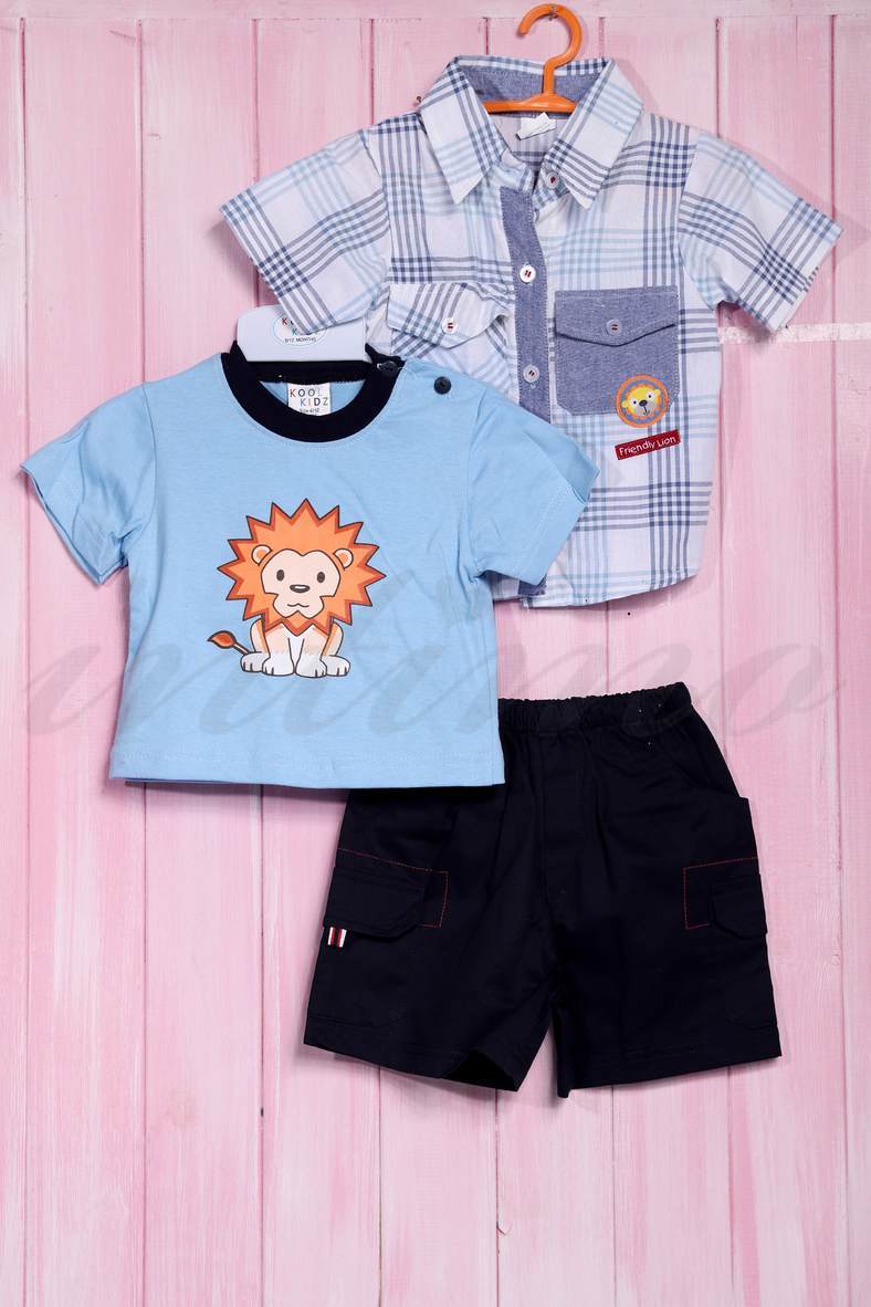 Комплект для мальчика: футболка, шортики и тенниска, хлопок, код 56468, арт 20406