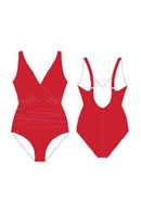 One-piece swimsuit with a compacted cup