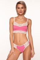 Underwear: bra with a soft cup and Brazilian panties