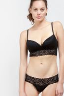 Underwear: bra with a compacted cup and Brazilian panties