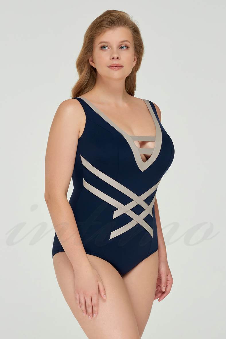 One-piece swimsuit with a soft cup, code 72224, art L2114-P-401