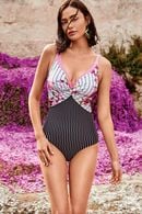 One-piece swimsuit with a compacted cup