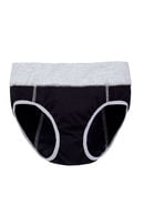 Menstrual panties slip BLACK with extended protective gusset