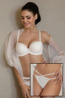 Lingerie set: bra with padded cup and thong panties
