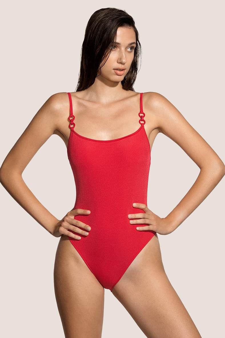 One-piece swimsuit with soft cup (solid), code 92437, art 3411430
