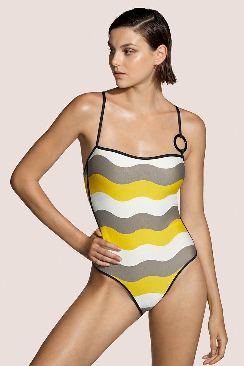 One-piece swimsuit with padded cup (solid), code 92441, art 3411531