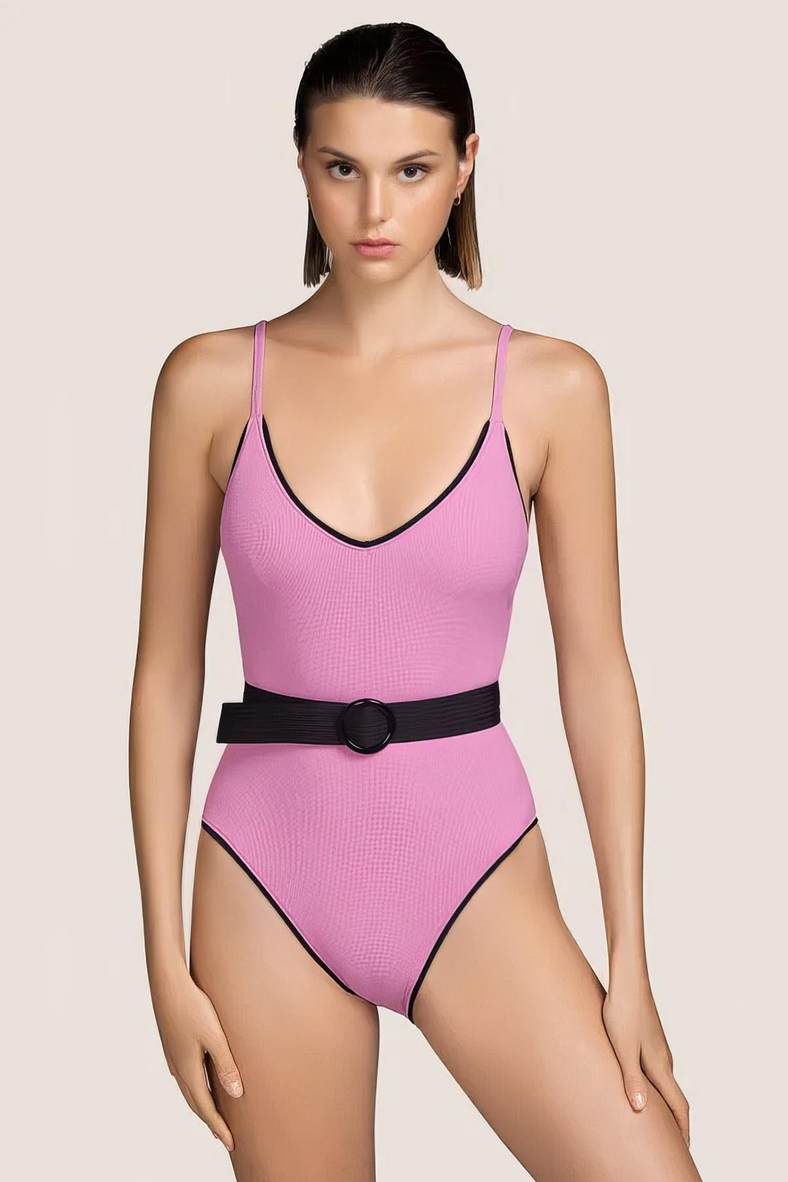 One-piece swimsuit with padded cup (solid), code 92448, art 3409542