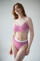Lingerie set: bra with soft cup and thong panties