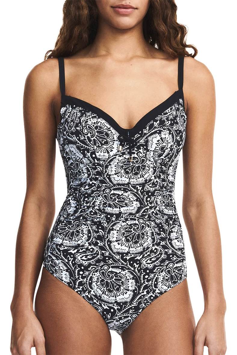 One-piece swimsuit with padded cup (solid), code 95914, art 18H7