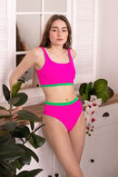 Forli Single-sided swimsuit Forly Green/Crimson green/raspberry BF0042-07-90