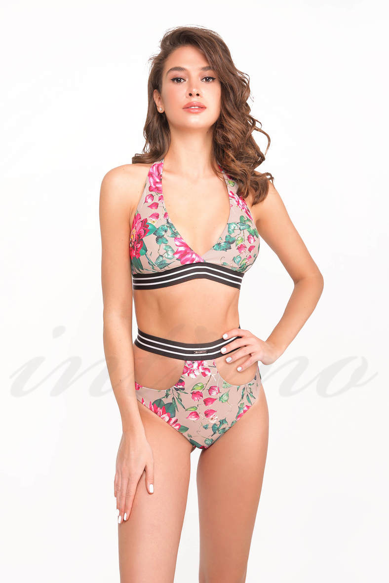 Swimsuit with a soft cup, Brazilian swimming trunks, code 72140, art 922-044/922-225