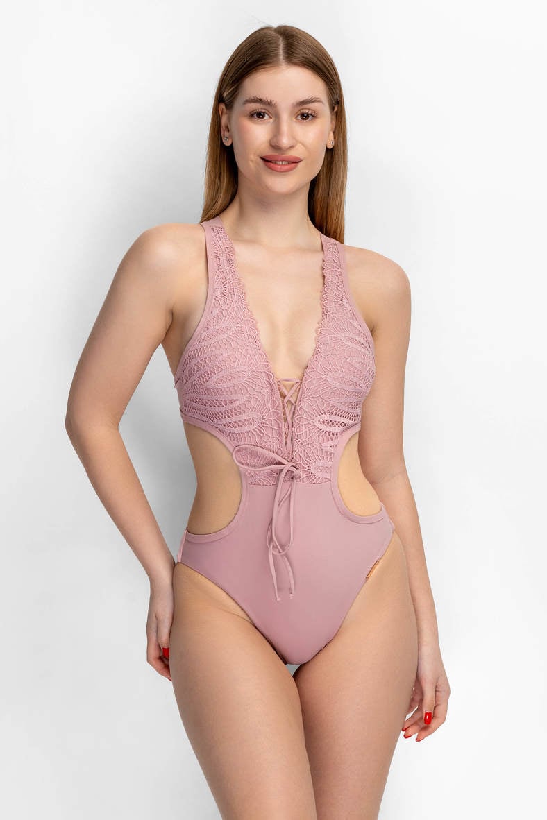 One-piece swimsuit with soft cup (solid), code 92057, art 943-142